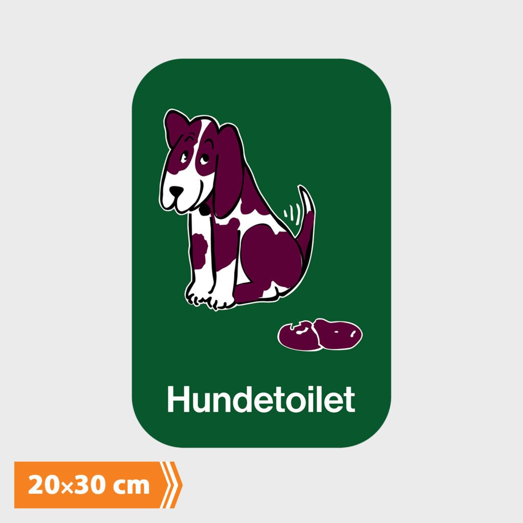 Vejskilt - Hundetoilet - 20x30 cm