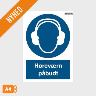 Påbudsskilt - Høreværn - A4 - Nyhed