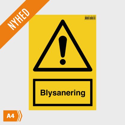 Sikkerhedsskilt - Blysanering - A4 - Nyhed