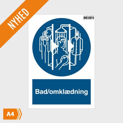 Påbudsskilt - Bad/Omklædning - A4 - Nyhed