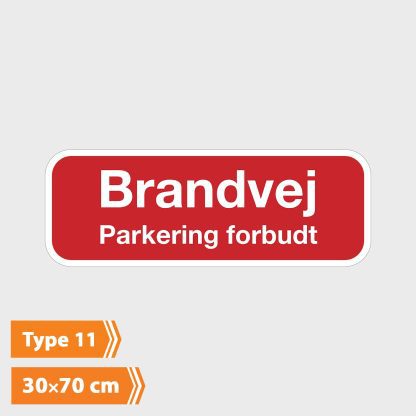 Henvisningsskilt Brandvej Type 11 U + Tekst