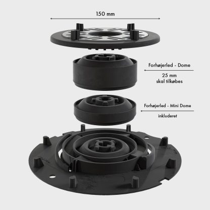 Impertek Terrassefod - Mini Pro - 25-50 mm - Med ekstra Dome tilkøb